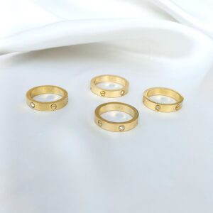 Minus Engraved Golden Ring